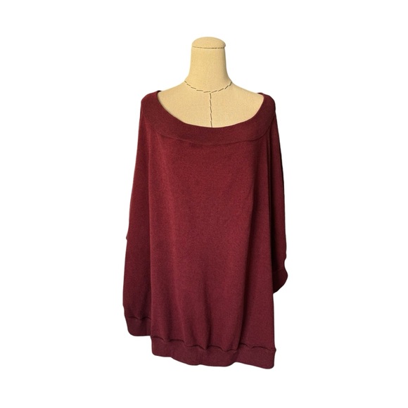 Maison Margiela Women's Collection Burgundy Sweater Cape Top Layering Piece - Picture 5 of 13